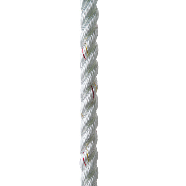 New England Ropes 1/2" Premium 3-Strand Dock Line - White w/Tracer - 35 [C6050-16-00035]