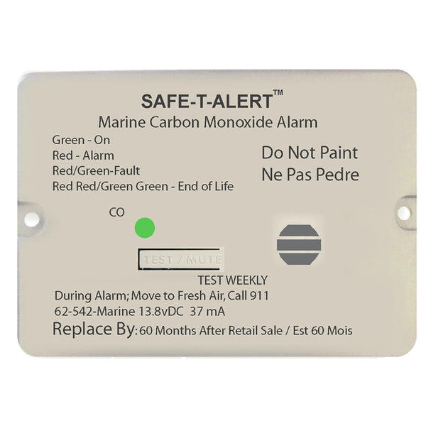 Safe-T-Alert 62 Series Carbon Monoxide Alarm - 12V - 62-542-Marine - Flush Mount - White [62-542-MARINE]