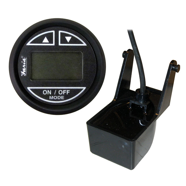 Faria Euro Black 2" Depth Sounder w/Transom Mount Transducer [12850]