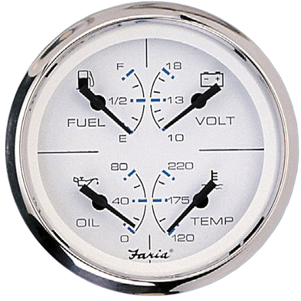 Faria Chesapeake White SS 4" Multifunction Gauge [33851]