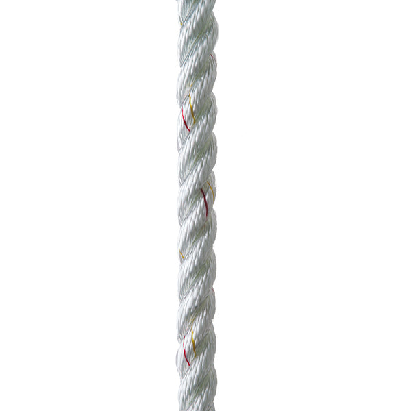 New England Ropes 1/2" Premium 3-Strand Dock Line - White w/Tracer - 15 [C6050-16-00015]